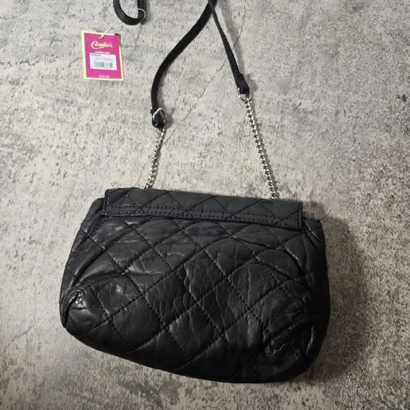 Vintage Y2K Candies Crossbody Bag Purse Quilted Metallic Black 2000s New - Picture 4 of 8